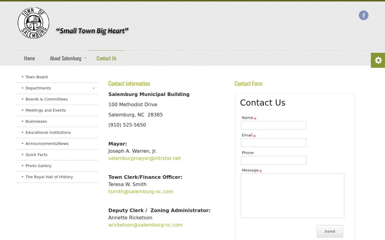 Salemburg court docket town administration context in Sampson County