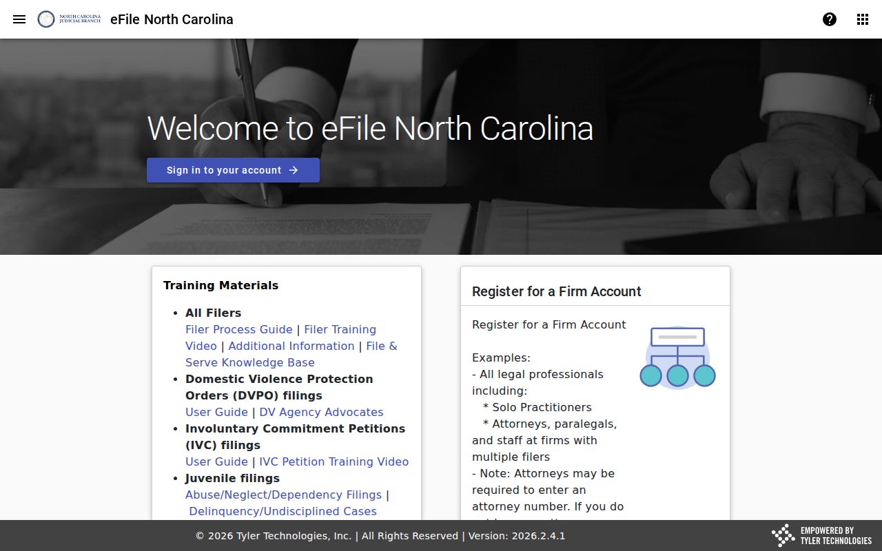 Sampson County case lookup eCourts File and Serve reference