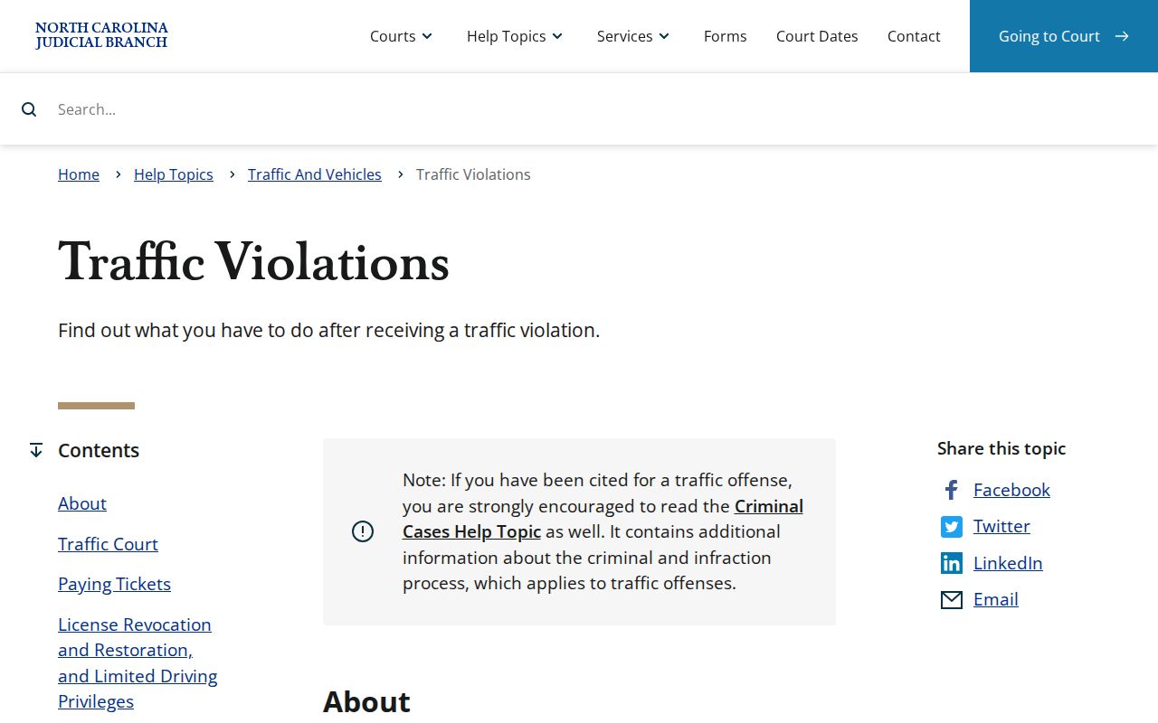 Sampson County traffic court records and citation guidance